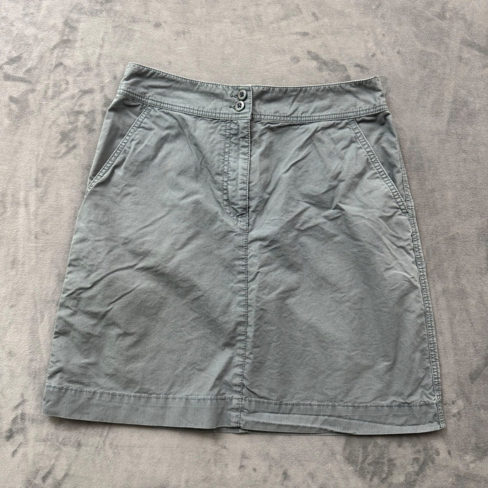 LL Bean Womens Gray Ripstop Cotton Cargo Mini Skirt Size 10 Regular ODTN8